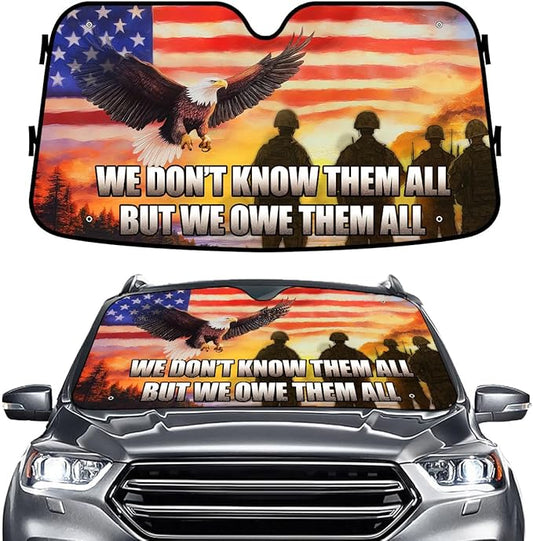 GENANY Honored Veteran Windshield Sun Shade for Car SUV Truck (55x30 Inches), Sun Shade Windshield, Shades for Front Windows, Protector Blocks UV, Car Decor