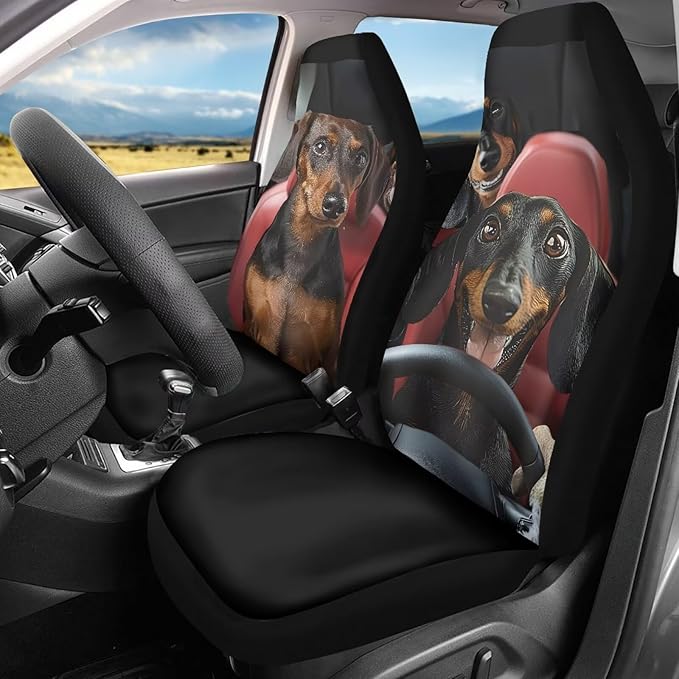 Dachshund Driver Car Seat Cover Front Seats Only,Lightweight Driver Seat Cover All Season Bucket Seat Covers for Cars Trucks and SUVs