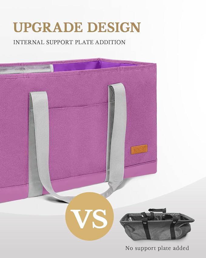 WONDAY Extra Large Utility Tote Bag - Standing Reusable Grocery Bag with Handle