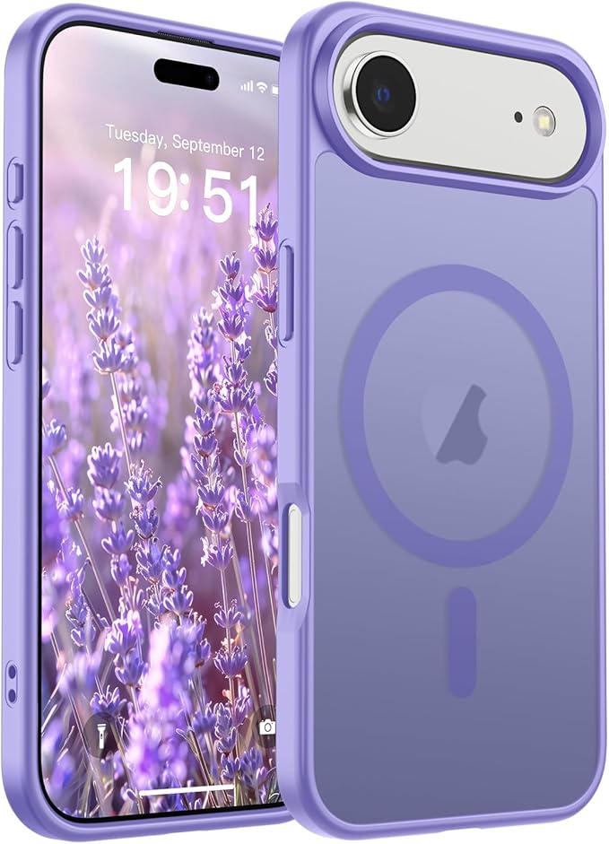 SUPFINE Magnetic for iPhone Air Case (Compatible with MagSafe)(Military Grade Drop Protection) Slim Translucent Matte Shockproof with Anti-Fingerprint Phone Cover for 17 Air,Purple
