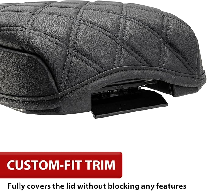KBH Center Console Armrest Cover for Toyota Tacoma 2016-2023, Interior Accessories, Middle Console Lid Cushion, Arm Rest Cover Protector, Vinyl Leather, Black