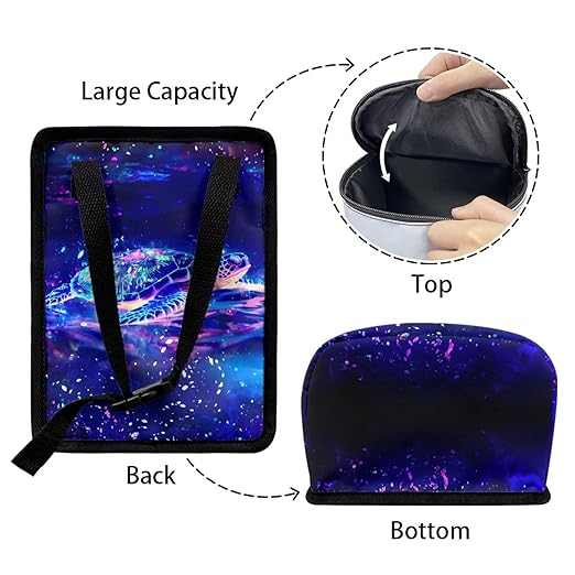 Galaxy Turtle Car Trash Can with Lid, Cute Leakproof Car Trash Garbage Bag Hanging Vehicle Trash Bin Small Portable Automotive Garbage Cans Organizer for Back/Front Seat/Console