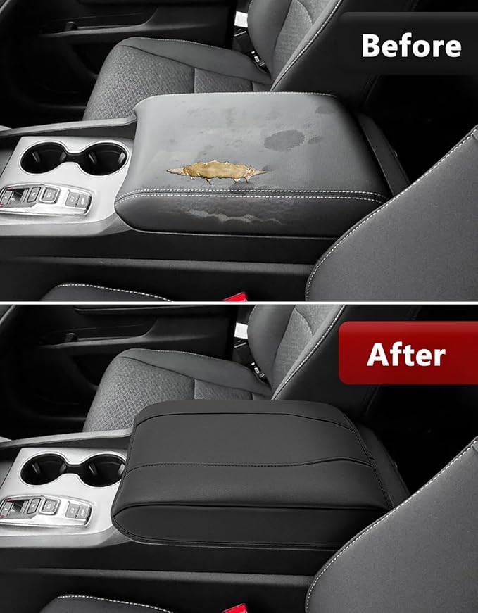 Center Console Armrest Cover for Honda Pilot 2023-2026, Passport 2024-2026, Ridgeline 2024 2025, Durable Middle Console Lid Covering, PU Leather Trim, Anti-Scratch