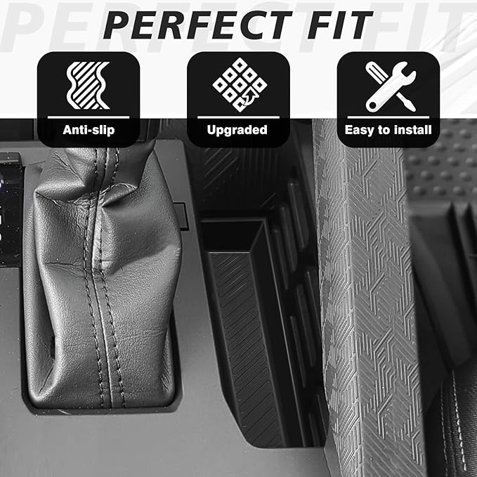 Muslogy Center Console Inserts Compatible with 2024 2025 2026 Tacoma Accessories Middle Console Gear Shift Waterproof Silicone Inserts Beside Handbrake Gear Shift Storage Organizer (Won't fit 4Runner)