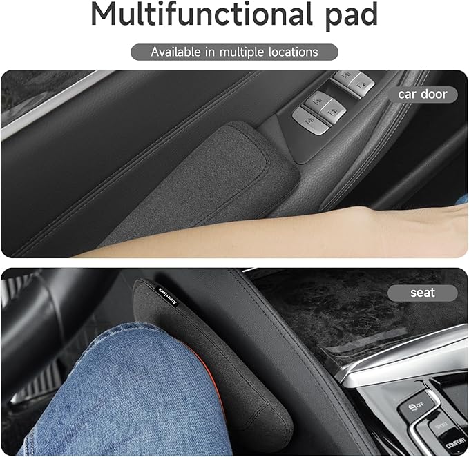 Italian Alcantara Style Fur Car Elbow Rest Pad - Universal Armrest & Knee Cushion - Thigh Support Comfort Pillow