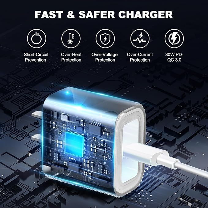 Aolcev for iPhone Charger Fast Charging Bling USB C Charging Block 30W Rhinestones Type C Charger Blocks for iPhone 17 16 15 14 13 12 iPad Bling Fast USB C Adapter for Samsung S26 S25 S24 S23 Sliver