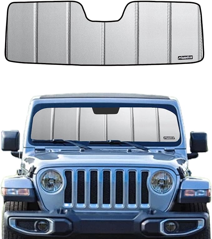 Windshield Sunshade for Jeep Wrangler 2011-2017, Wrangler JK 2018 Front Window Shade- Safeguard