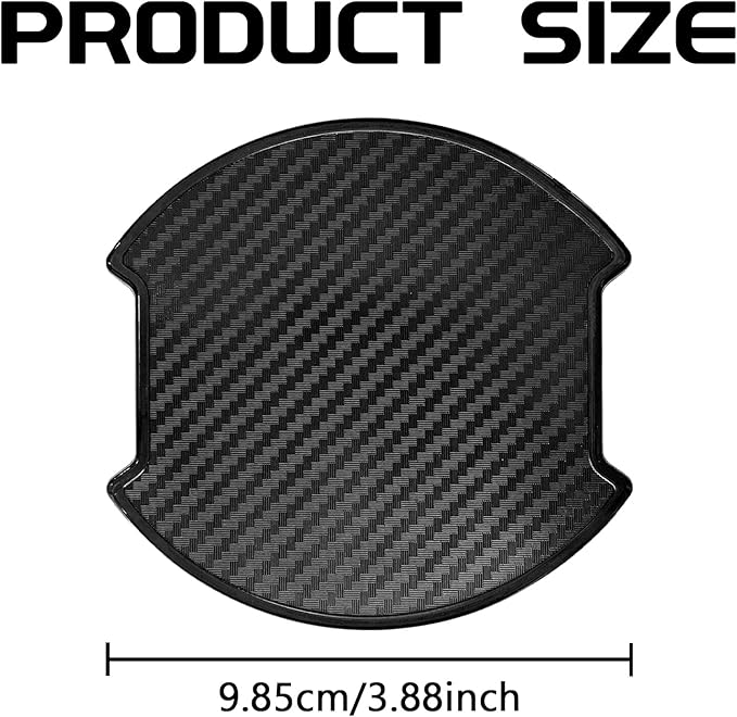 4PCS Carbon Fiber Car Door Handle Cup Scratch Protector, 3D TPU Vehicle Door Bowl Sticker, Automotive Door Handle Cup Paint Protective Film Cover Guard Pad, Universal Car Exterior Accessories