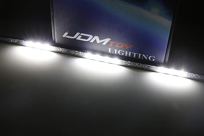 iJDMTOY 5-Bar/Section Xenon White 15-LED Hood Bulge Behind Grille Light Kit Compatible with 2014-2021 Tundra