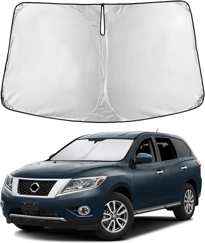 EcoNour Windshield Sunshade Compatible for Nissan Pathfinder 2013-2018 2019 2020, Sun Visor for Front Windshield & Window Sun Shade Cover, UV Heat Blocker & Protector, Car Accessories