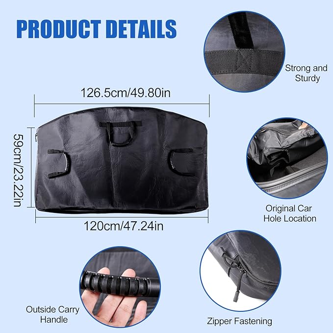 Daeiclru Removable Roof Panel Storage Bag Compatible with Chevrolet Corvette C8 2020 2021 2022 2023, Hard Top Storage Bag with Handle, Car Storage Accessories