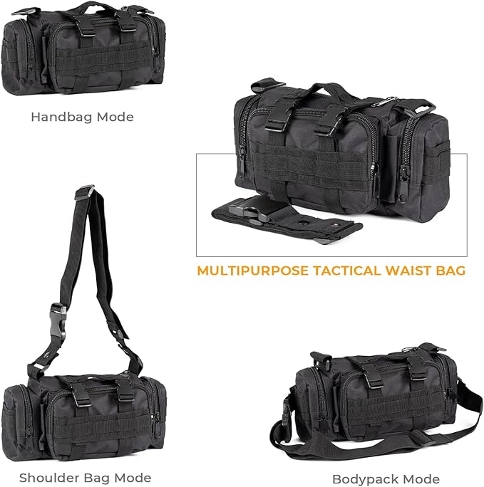 Universal Tactical Car Seat Back Organizer Patrol Bag Tactical Molle Vehicle Organizers with 5 Detachable Molle Pouches Multi-function Designed