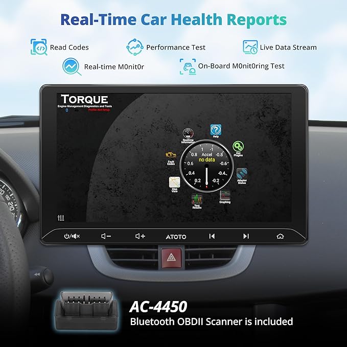 A5L 10.1 inch Android Double DIN Car Stereo, Wireless CarPlay & Android Auto, DriveChat AI, HDMI Out, IoT Control, Fast Boot, DSP 24-Band EQ, Head Unit with OBD2 Scanner, GPS Tracking