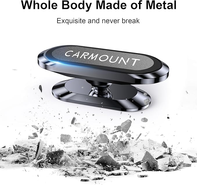 【2-Pack】 Magnetic Phone Holder for Car【Super Magnets】Carmount 2.0 Magnetic phone Mount【360°Rotation】Universal Dashboard Cell Phone Holders for Your Car Phone Mount for Car Mount for iPhone & All Car