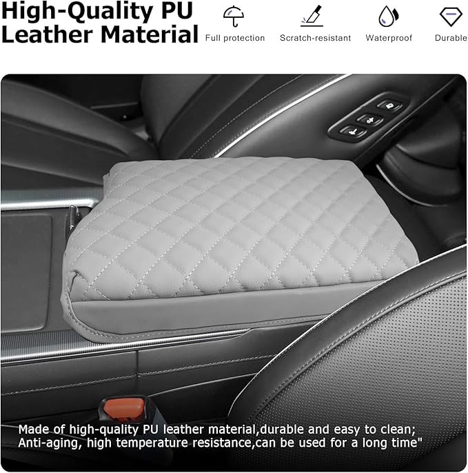 LUWU 2025 Palisade Center Console Cover Compatible with 2020-2024 2025 Palisade Accessories Armrest Cover Center Console Pad Armrest Console Cover (Thick Off-White)
