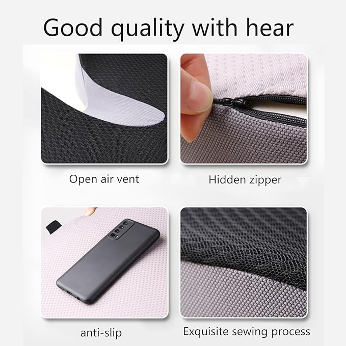 Car Seat Cushion for Long Driving, Ergonomic Memory Foam Seat Cushion, Car Seat Cushion for Back Pain and Lumbar Support Non Slip and Easy Clean for Driving Gaming Chair and Travel C Navy Blue