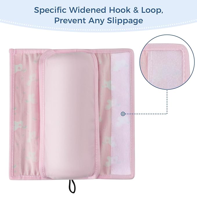 COOLBEBE Seat Belt Pillow for Kids, Extra Soft Toddler Travel Pillow for Car Seat, Universal Carseat Strap Cushion Pads for Childs Baby People Adults, Pink Unicorn