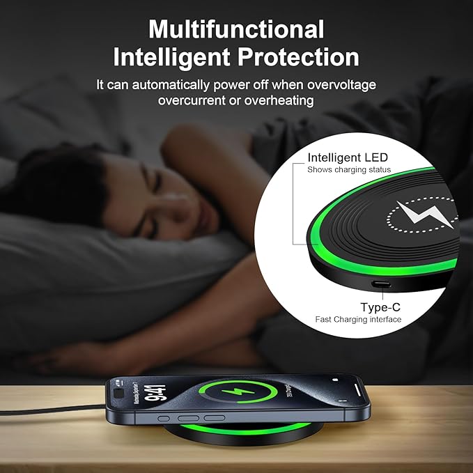 Android Wireless Charger Fast Charging Pad for Motorola Edge/Razr 2025 2024,Moto G Stylus/Power 2025,Razr 50 Ultra,Wireless Samsung Phone Charger Station 15W for Galaxy S24/S23/S22 with QC Adapter