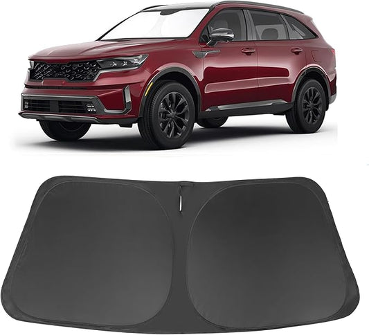 Windshield Sun Shade Custom Fit for 2021 2022 2023 2024 2025 2026 Kia Sorento SUV Accessories Foldable Sunshade Sun Blocker Protect Car from Sun Rays & Heat Damage Keep Car Cooler