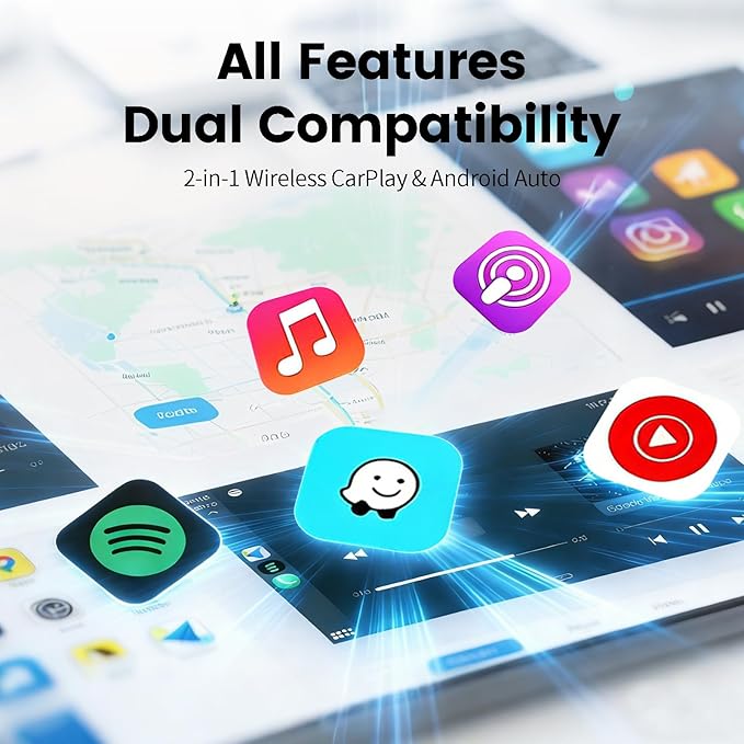 Wireless CarPlay Adapter, 2026 Upgrade Plug & Play CarPlay Wireless Dongle for iPhone, 5.8GHz WiFi 0 Latency Car Play Adapter for Cars with Factory Wired CarPlay, Compatible with iPhone 11-15, iOS 10+