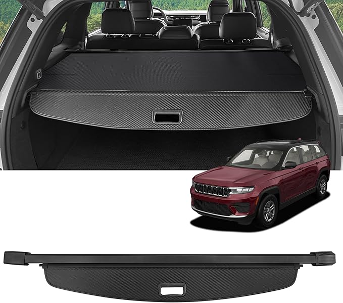 Cargo Cover for Jeep Grand Cherokee (2 Row WL) 2022-2025 2026 Accessories Retractable Trunk Cover Security Shielding Shade Cargo Luggage Cover Trunk Privacy Protection