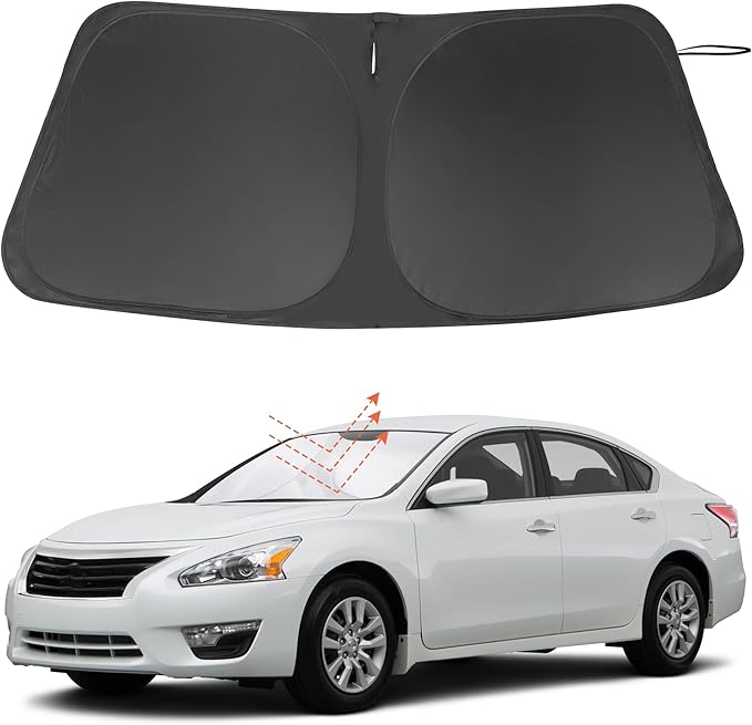 Windshield Sun Shade Custom Fit for 2013-2018 Nissan Altima Sedan Accessories Foldable Sunshade Sun Blocker Protect Car from Sun Rays & Heat Damage Keep Car Cooler