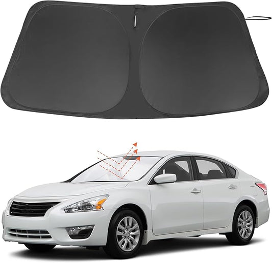 Windshield Sun Shade Custom Fit for 2013-2018 Nissan Altima Sedan Accessories Foldable Sunshade Sun Blocker Protect Car from Sun Rays & Heat Damage Keep Car Cooler