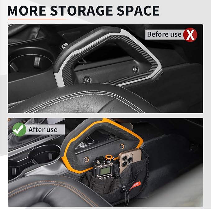 Seat Storage Bags, Storage Pockets, Interior Storage, Accessories. for Ford Bronco 2021-2025 2/4 Door (Passenger Side)