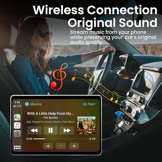 Wireless CarPlay Adapter, 2-in-1 CarPlay & Android Auto Adapter – Mini Snug Fit Design, Convert Factory Wired to Wireless for iPhone iOS 10+ & Android 11+