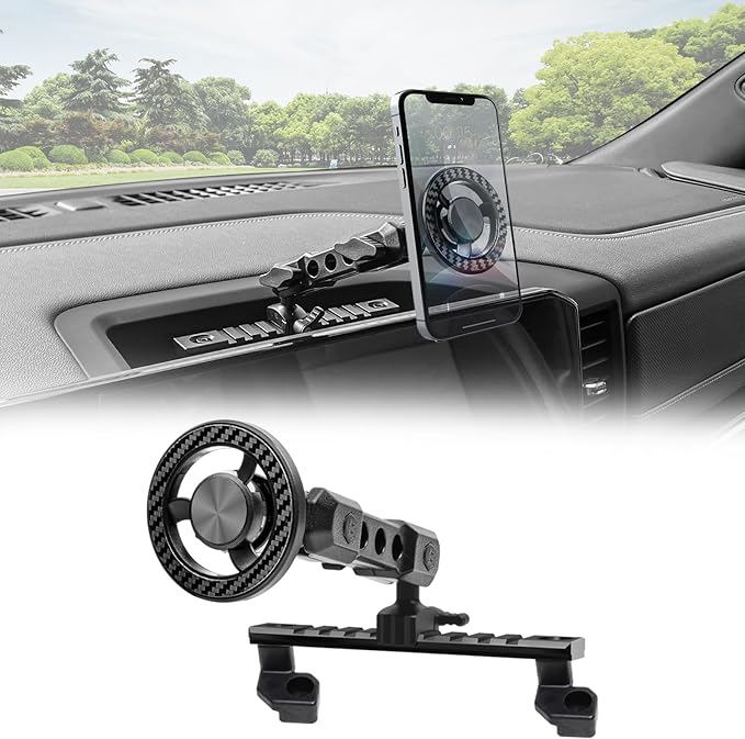 BESTAOO Phone Mount MagSafe Compatible with 2019-2026 Chevy Silverado/GMC Sierra 1500 Dash Phone Holder Interior Accessories, 360° Adjustable Cell Phone Mount (Magnetic)