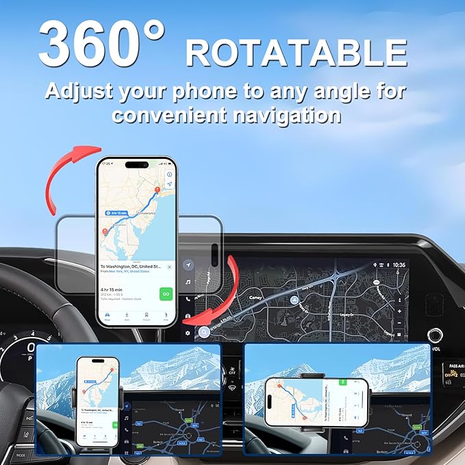 Car Phone Holder for 2020-2022 Toyota Highlander Accessories 12.3-inch Screen Fixed Clip, Magnet Cell Phone Mount Compatible with MagSafe, Hands-Free 360° Rotation Automobile Cradles Not Affect Vent