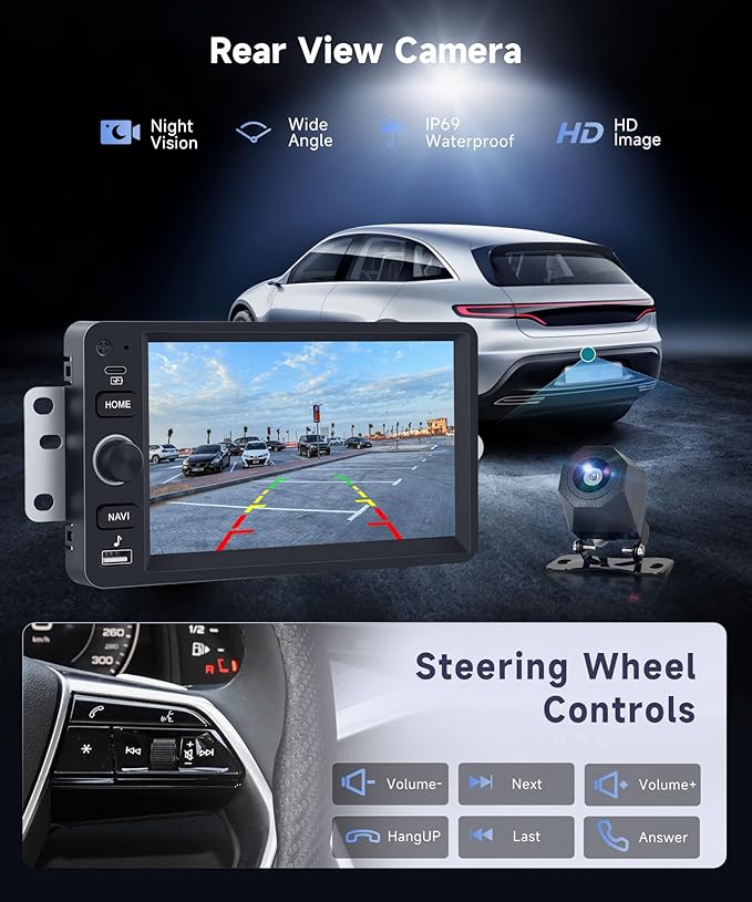 4G+64G Android Car Stereo for Chevrolet Chevy Silverado Impala Tahoe GMC Sierra Yukon Hummer H2 with Wireless CarPlay Android Auto, 7” Touchscreen Car Radio GPS WIFI SWC BT 32EQ Backup Camera