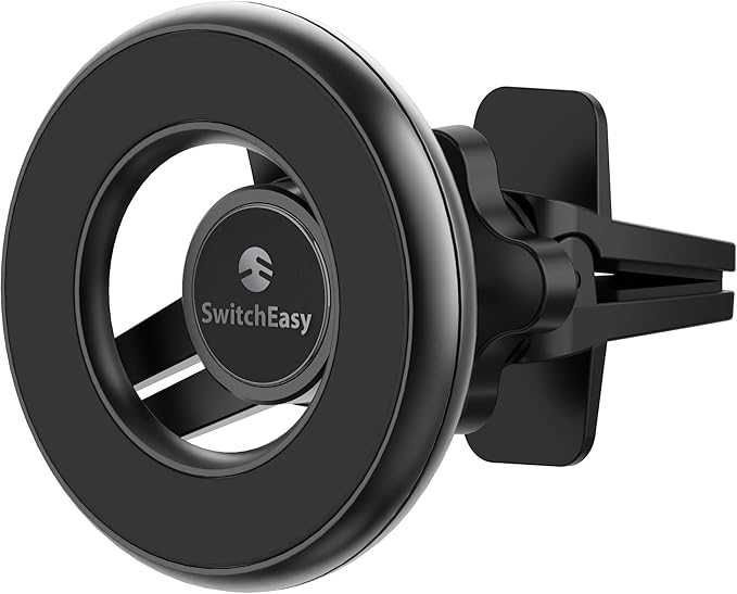 SWITCHEASY Magnetic Car Phone Holder - MagMount, Universal 360° Rotation Strong Magnet Car Phone Mount for Dashboard Compatible with Phone 15/14/13/12/11, Samsung - Bracket Type, Black