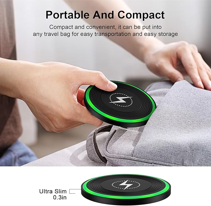 Android Wireless Charger Fast Charging Pad for Motorola Edge/Razr 2025 2024,Moto G Stylus/Power 2025,Razr 50 Ultra,Wireless Samsung Phone Charger Station 15W for Galaxy S24/S23/S22 with QC Adapter