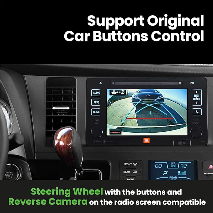 Wireless/Wired Adapter for CarPlay Android Auto Compatible with Toyota Sienna 2014-2019 Entune 2.0 High Definition Audio High Screen Resolution.