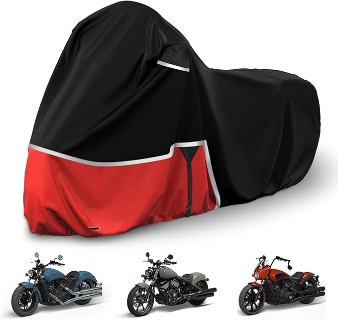 Waterproof Motorcycle Cover Replace for Indian Scout/Scout Bobber/Chief, 420D Oxford Cloth Customized Motorcycle Cover for Snow Rain Dust Protection