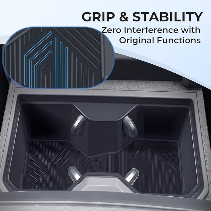 Center Console Cup Holder Inserts for Toyota Tacoma 2026 2025 2024, Silicone Front & Rear Cup Holder Liners Interior Accessories Cup Holders Covers Protector for 2024-2026 Tacoma, Black