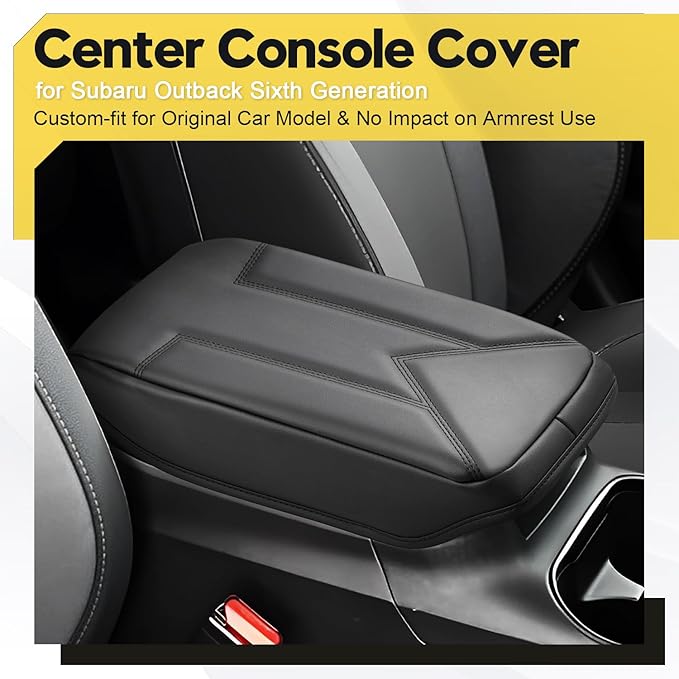 FIILINES Center Console Cover Fit for Subaru Outback 2020-2025 2026, with Hidden Pockets Armrest Cover Pad Cushion Protector for Outback Accessories Armrest Cover Anti-Scratch