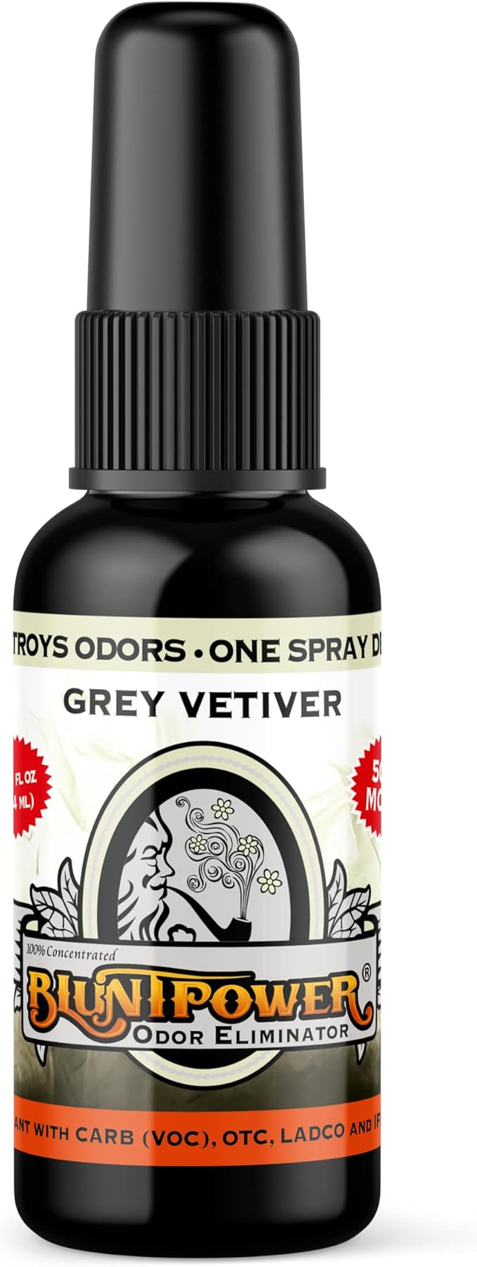 BluntPower (Grey Vetiver, 5 Pack) Concentrated Odor Eliminator and Diffuser Oil - Room Deodorizer, Odor Eliminator, and Smoke Eliminator Spray - Premium Oil Based Air Freshener & Odor Eliminator Spray
