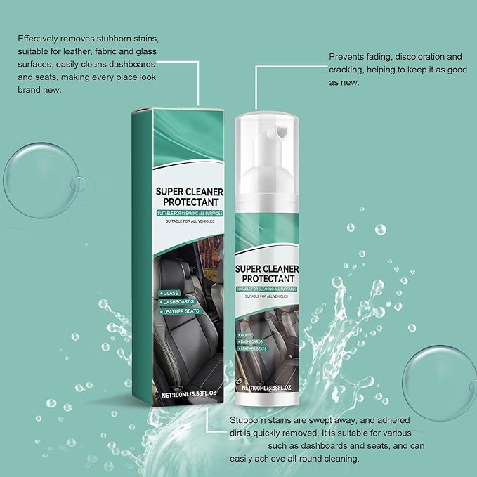 Multifunctional Cleaner For Car Interior Leather And Fabrics Removal Stain 100ml Foam Cleaner And Protectant