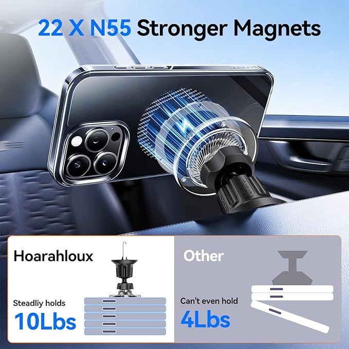 for MagSafe Car Mount,【22 N55 Super Magnets】Magnetic Phone Holder for Car Air Vent, HandsFree Cell Phone Mount Car Accessories for Men Women Compatible with iPhone 17 16 15 14 13 12 Pro Max