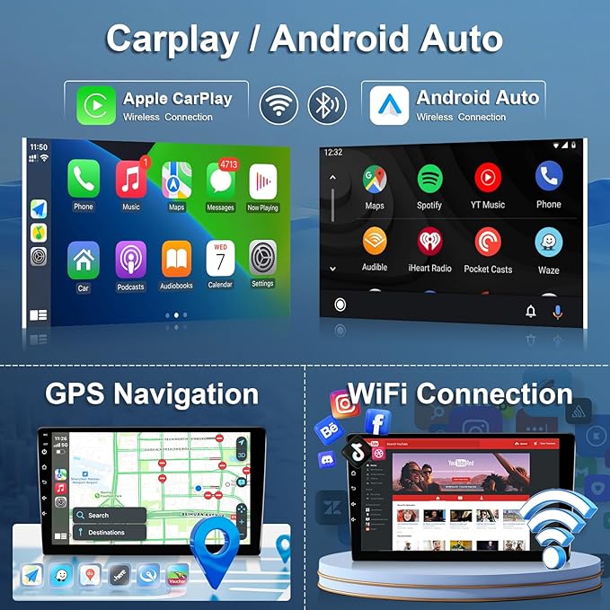 Leadfan Car Radio for Mazda 3 2009 2010 2011 2012 2013 with Wireless Carplay Android Auto,9 Inch Touchscreen for Mazda, Bluetooth,GPS,WiFi,SWC,Backup Camera