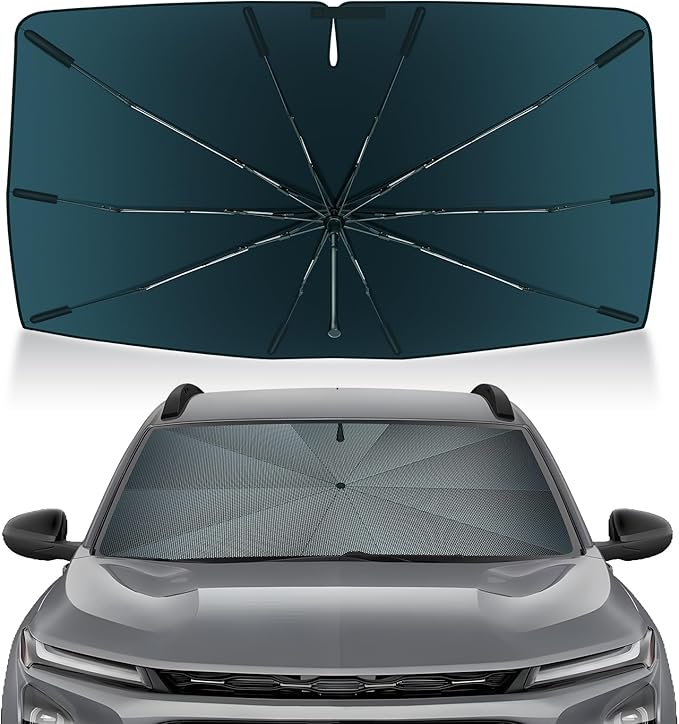 Autorder Windshield Sun Shade Umbrella for 2014-2018 Mazda3 Accessories,Upgraded Ice Crystal Material,Easy Setup Umbrella Sunshade for Car Windshield,100% Sun Blocking