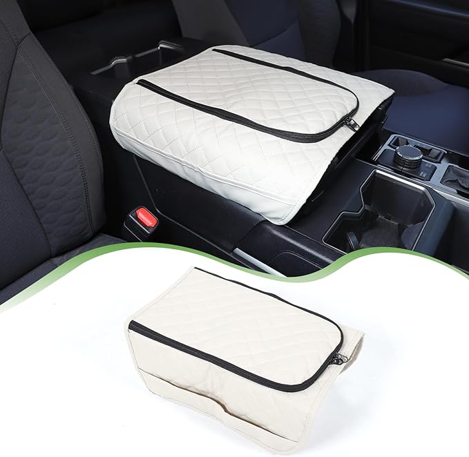 Center Console Armrest Cover Protector Pad Compatible with Toyota Tundra Sequoia 2022-2025 Leather Car Console Armrest Seat Cushion Waterproof Armrest Cushion Lid Interior Accessories (Style G)