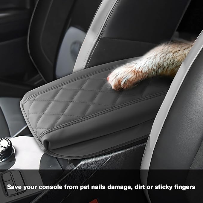 SXCY for 2024 2025 Ford Ranger Armrest Cover 2024 2025 Ranger Center Console Cover 2025 Ranger Middle Console Cover 2024 2025 Ranger (Lariat/Raptor/XL/XLT) Accessories (Adding Pad with Argyle Pattern)