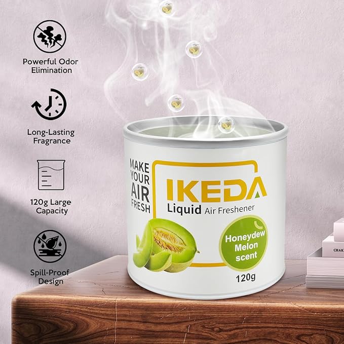 Car Air Freshener: Honeydew Melon Scent Liquid Cans | Odor Elimination | Smoke Smell Remover | Strong Long-Lasting Fragrance | For Auto Home | 4.23 oz | 1 pack