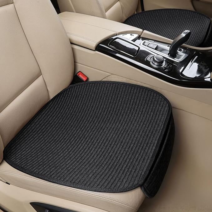 2PCS Car Seat Covers Cushion Pad Breathable Anti Slip Auto Seat Protector Pad with Storage Pocket Universal fit for Most Automotive, Truck, SUV, and Van