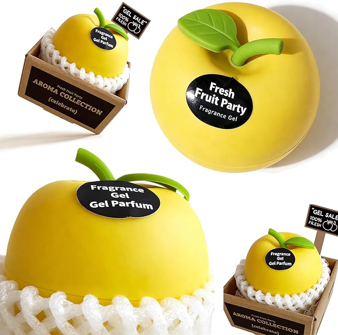Banami Yellow Apple Air Freshener Gel, Decorative Odor Eliminator for Home, Car, RV, Bathroom, Pet Areas (Apple)