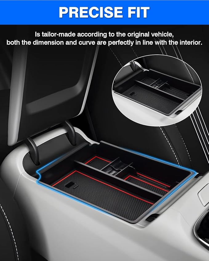 Autorder Center Console Organizer for 2022 2023 2024 Hyundai Tucson Accessories Armrest Storage Box Secondary Insert Tray with 2 Color Mats
