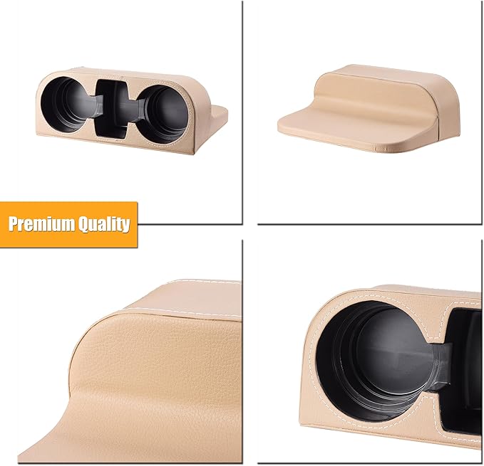 BEIGE Multifunctional Car Cup Holder Car Seat Organizer Gap Filler Bottle Phone Storage Organizer